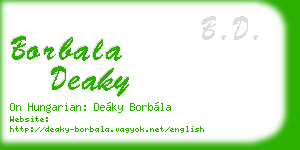 borbala deaky business card